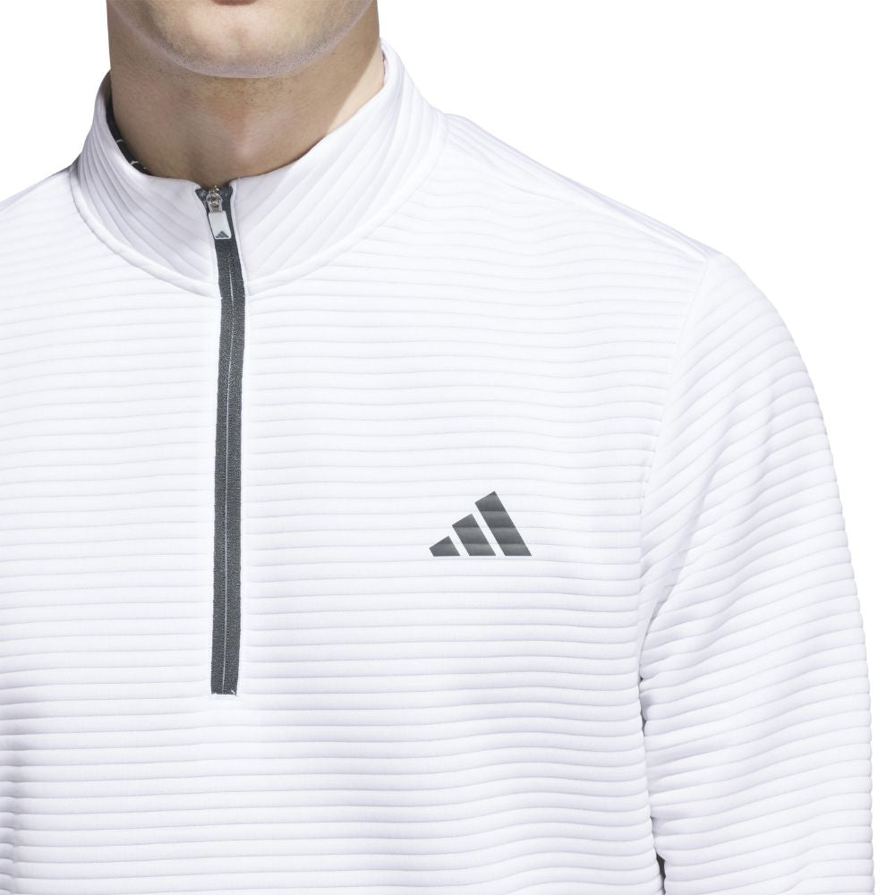 adidas Ultimate365 DWR Textured 1/4 Zip Mens Pullover Golf Top 2025 - IL0559