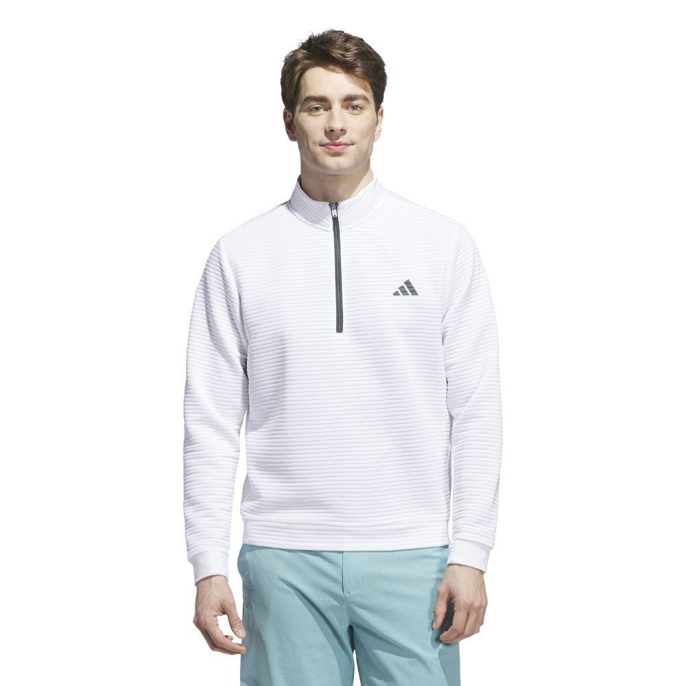 adidas Ultimate365 DWR Textured 1/4 Zip Mens Pullover Golf Top 2025 - IL0559