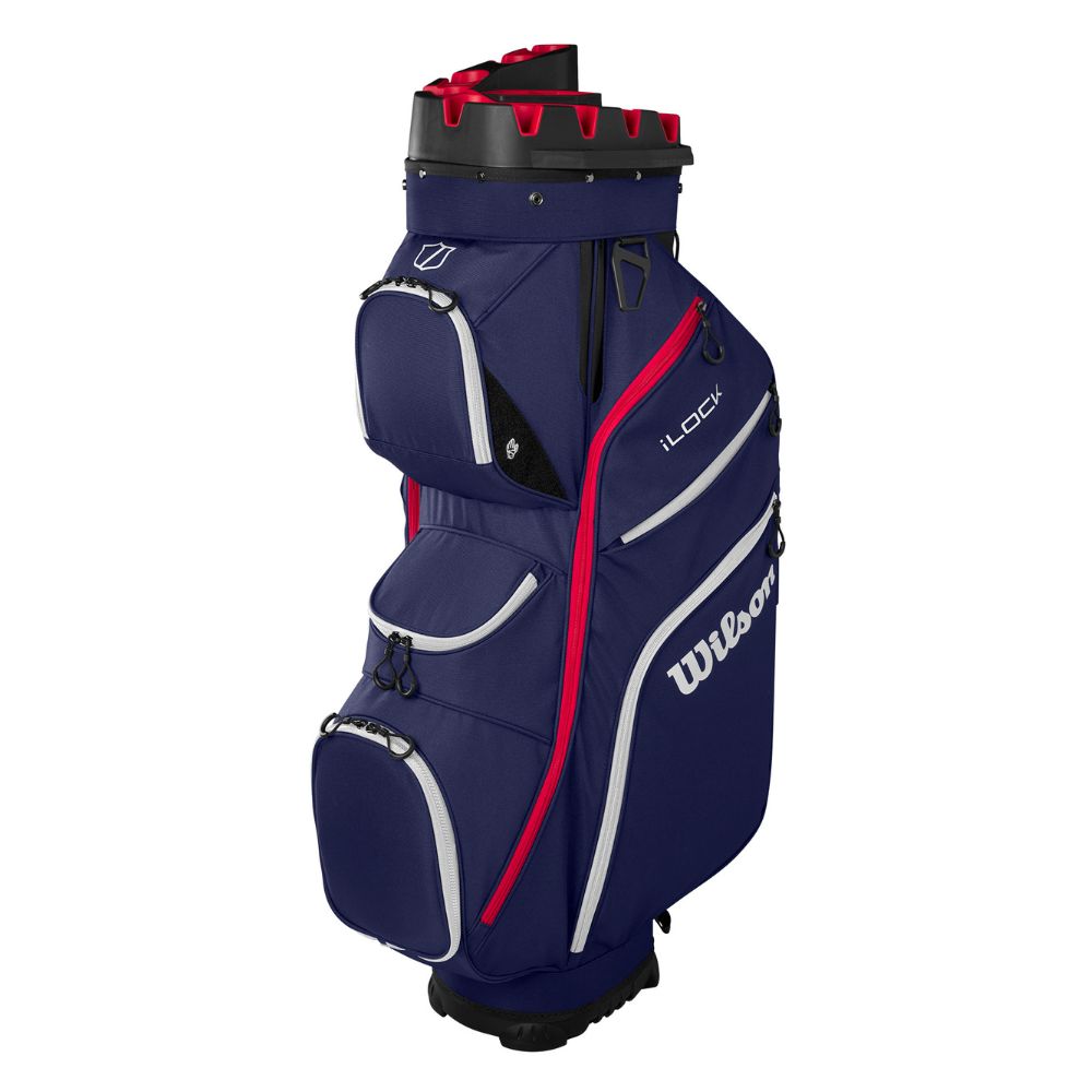 Wilson Golf I-Lock 4 Organiser Cart Bag - Navy / White / Red
