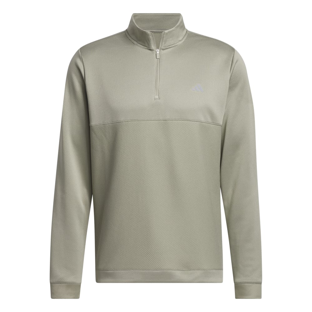 adidas Golf Ulitmate365 Textured 1/4 Zip Pullover Top IS8882 Silver Pebble M 