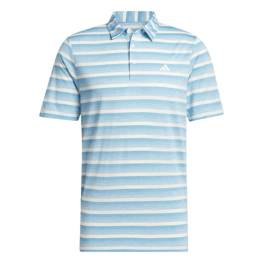 adidas Golf Two Colour Stripe LC Polo Shirt IU4334 Sea Blue Burst / Ivory M 