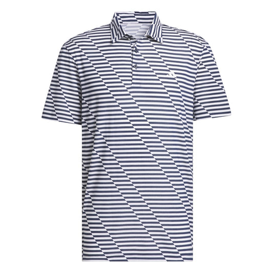 adidas Golf Mesh Print Polo Shirt IU4393 Collegiate Navy / White M 