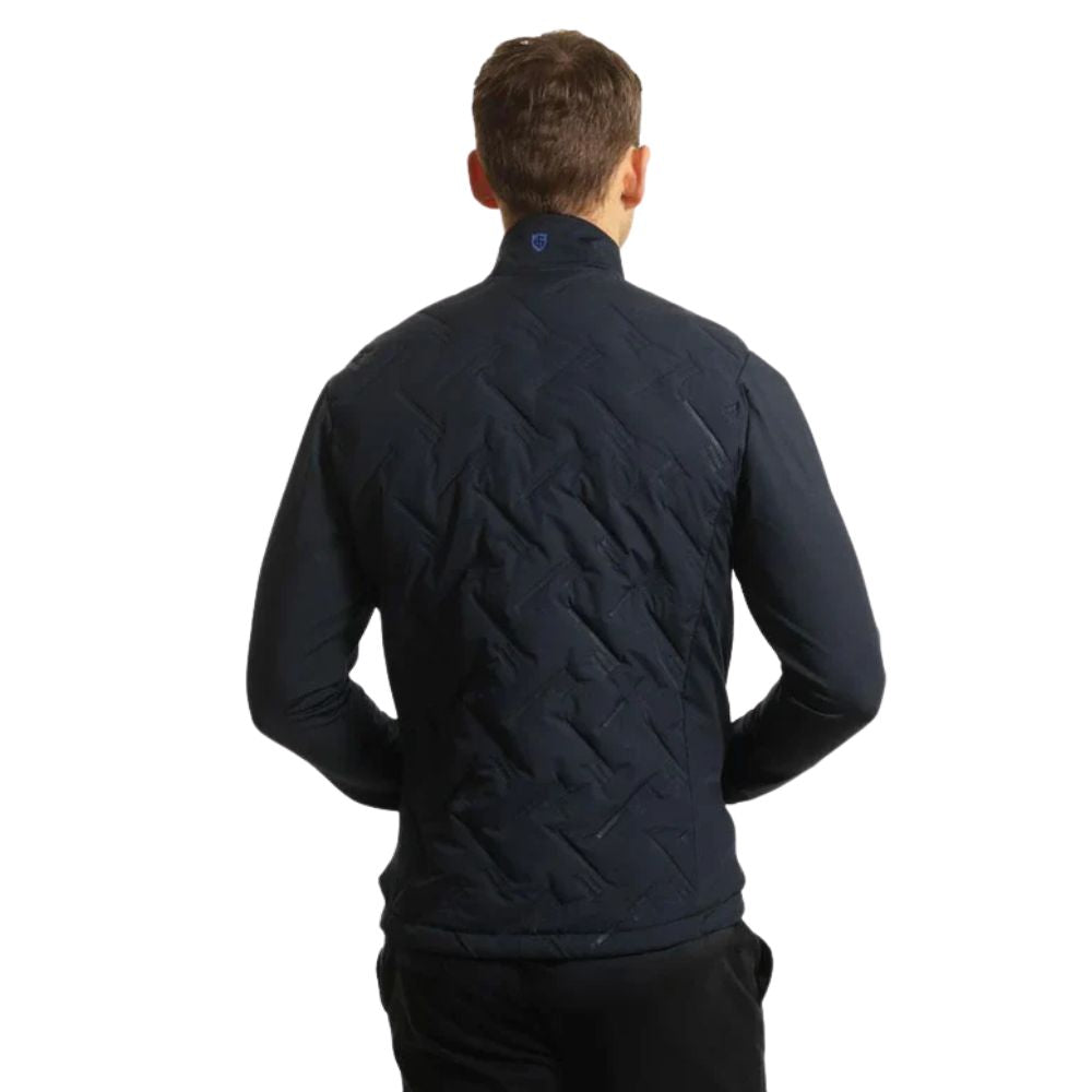 Island Green Heat-Welded Quilted Mens Golf Jacket - Navy