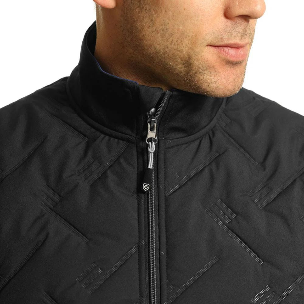 Island Green Heat-Welding Quilted Mens Golf Gilet - Black