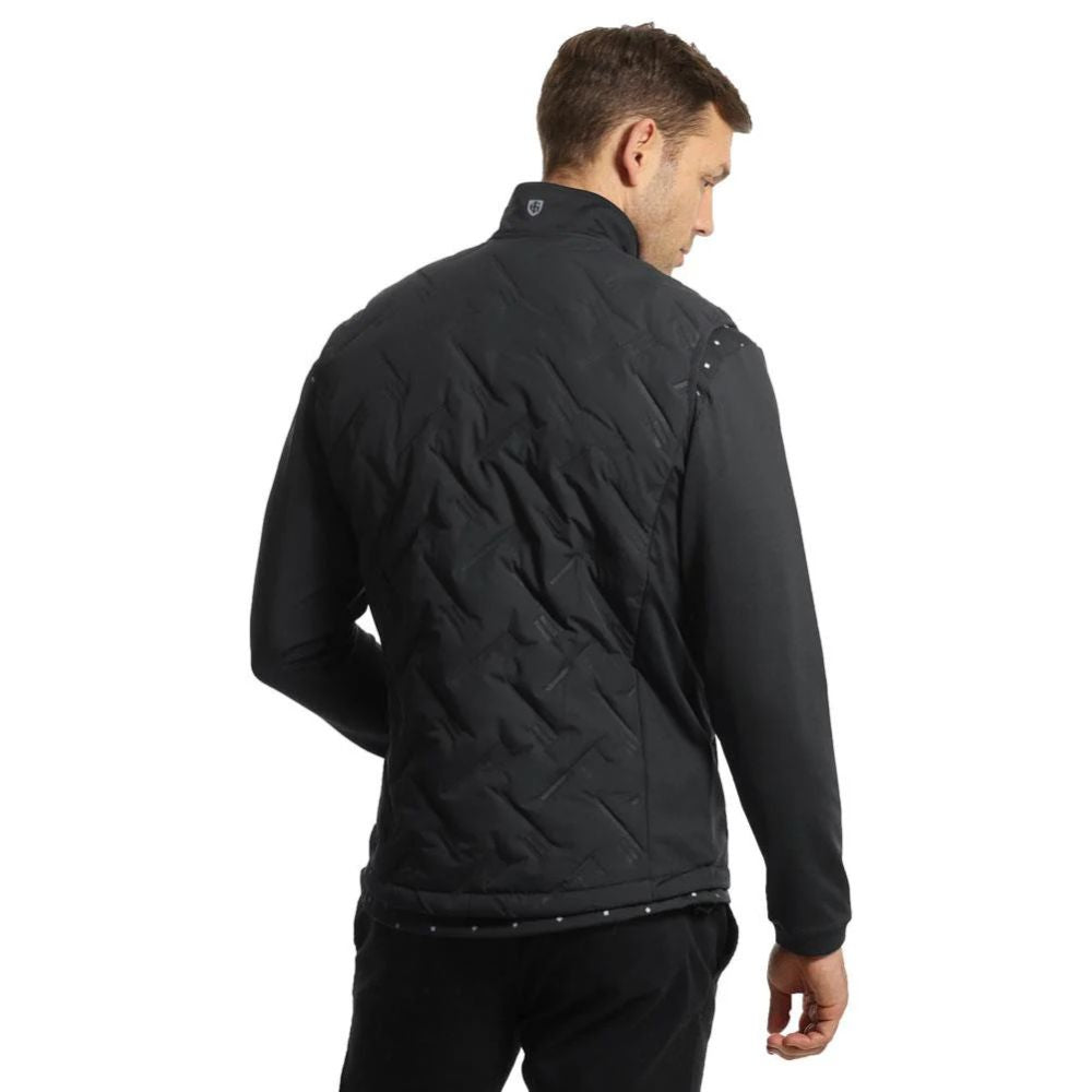 Island Green Heat-Welding Quilted Mens Golf Gilet - Black
