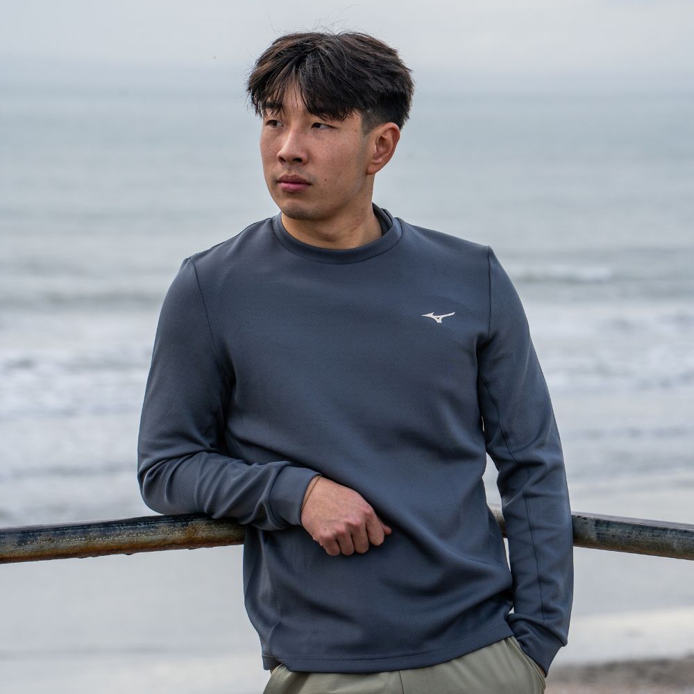 Mizuno G-Style Long Sleeve Golf Crew Neck 2.0 2026 - Lava Smoke