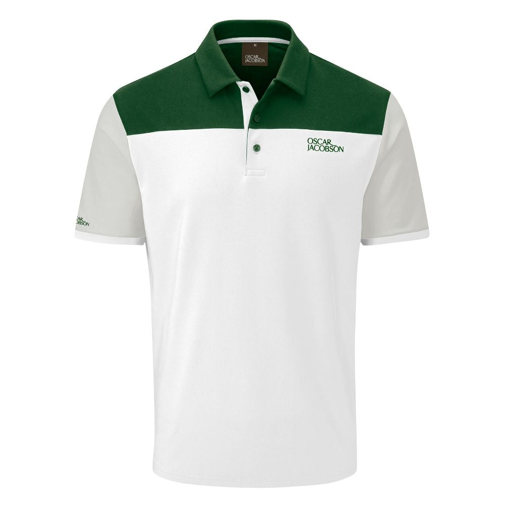 Oscar Jacobson Adelaide Men's Golf Polo Shirt 2026 - White/Pineneedle White / Pineneedle M