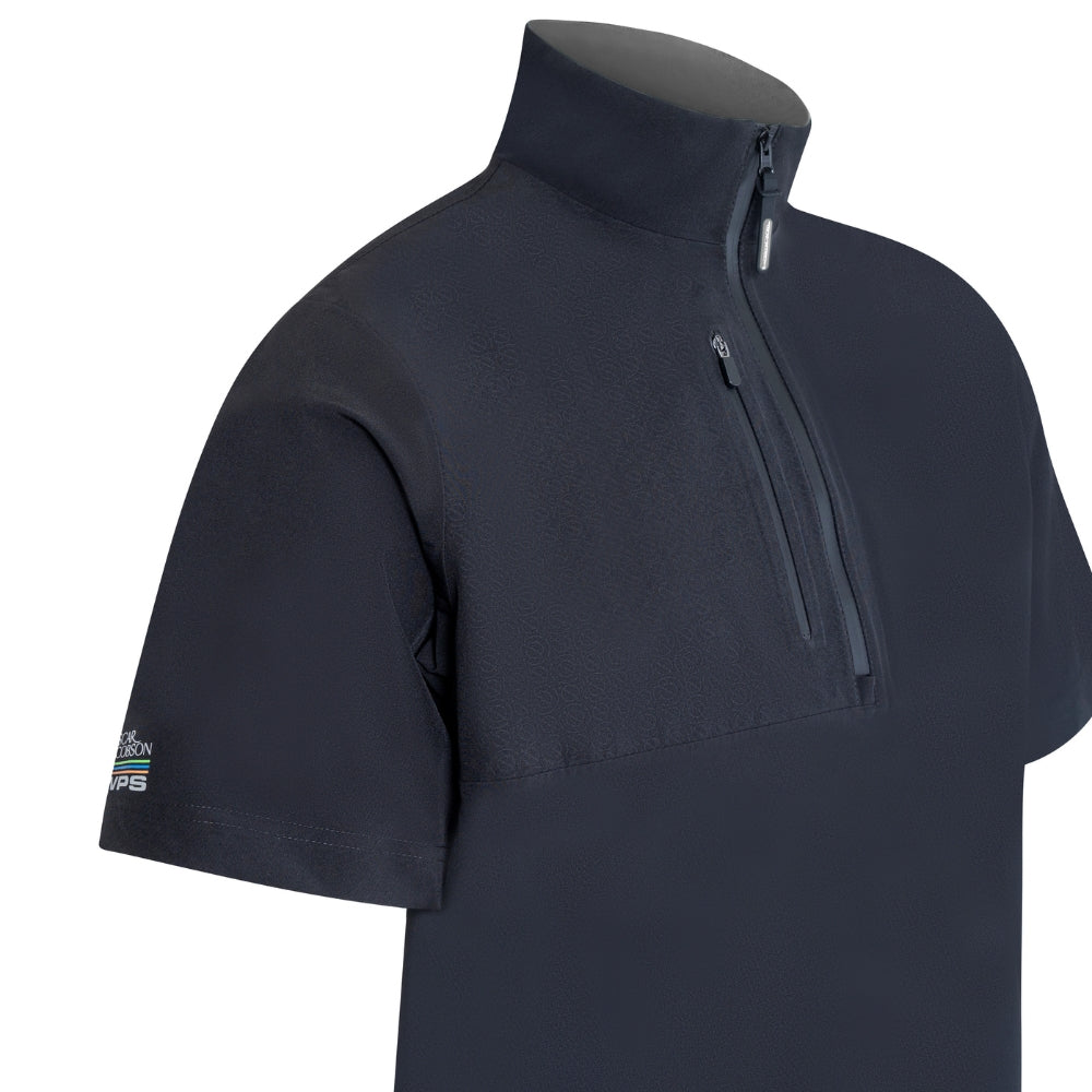 Oscar Jacobson Arlington 1/4 Zip Waterproof Mens Short Sleeve Golf Jacket 2025 - Black / Pewter