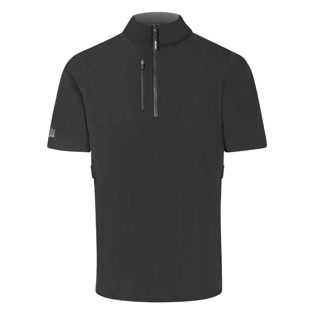 Oscar Jacobson Arlington 1/4 Zip Waterproof Mens Short Sleeve Golf Jacket 2025 - Black / Pewter Black / Pewter M