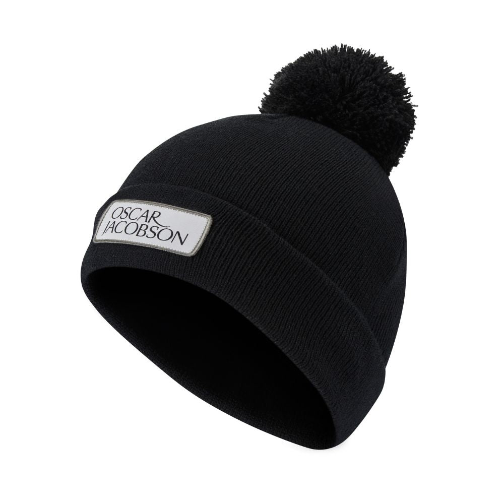 Oscar Jacobson Knitted III Golf Bobble Hat 2026 - Black Black OSFA