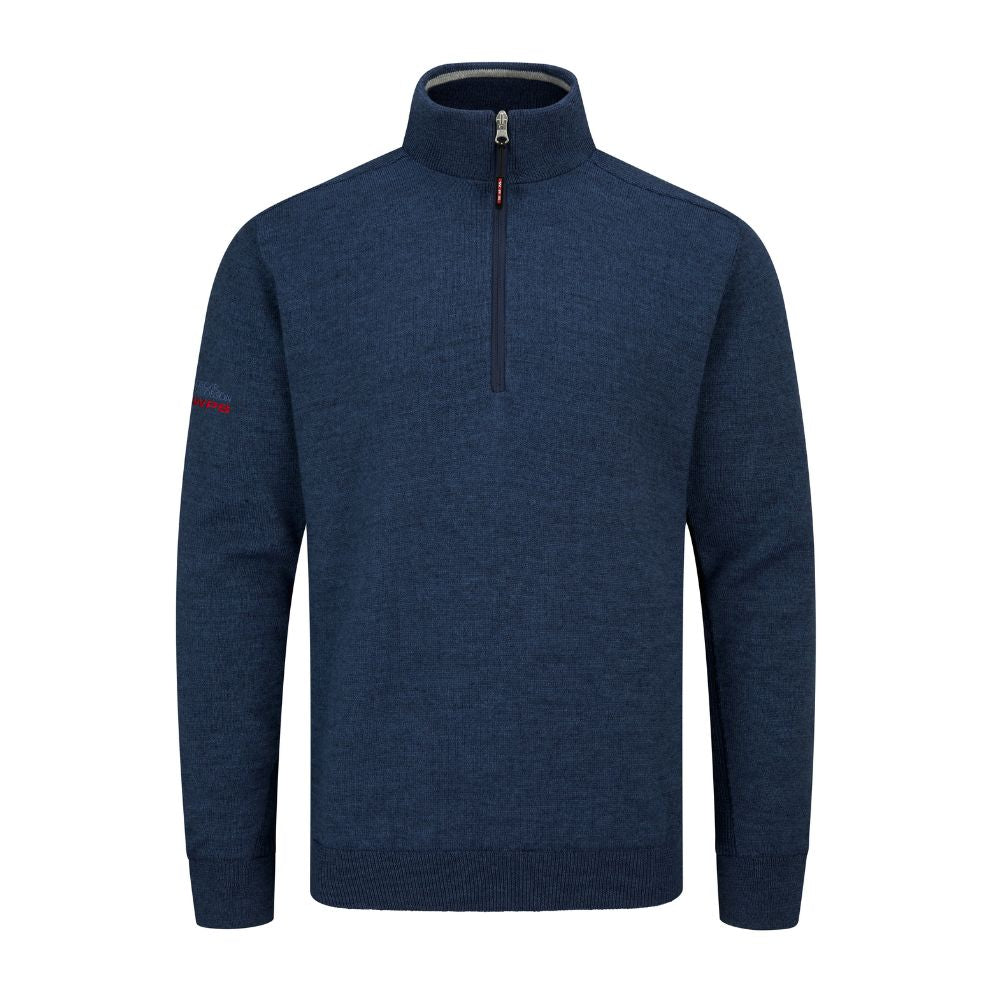 Oscar Jacobson Rumsey 1/4 Zip Men's Merino Lined Pullover Golf Top 2026 - Savoy Blue Savoy Blue M