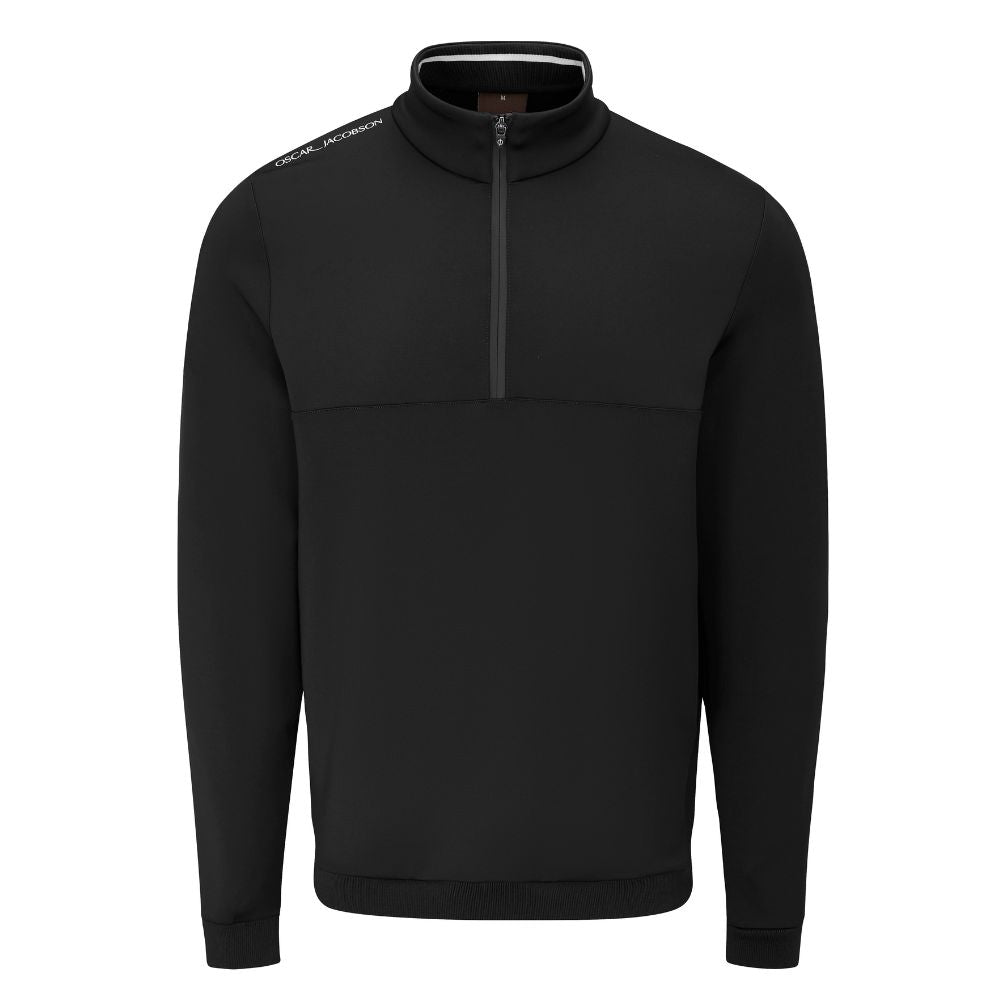 Oscar Jacobson Westland Mens 1/4 Zip Pullover Golf Top 2025 - Black Black M