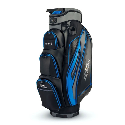 Powakaddy Premium Tech Golf Bag 2024 - Gun Metal Black Blue Gun Metal / Black / Blue Trim  