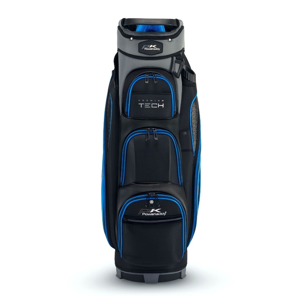Powakaddy Premium Tech Golf Bag 2024 - Gun Metal Black Blue   