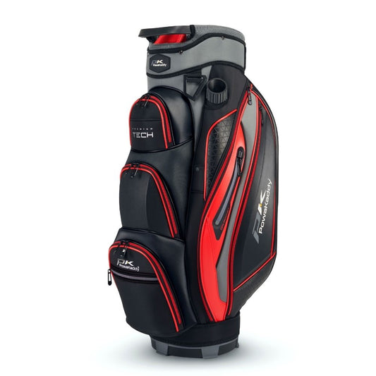 Powakaddy Premium Tech Golf Bag 2024 - Gun Metal Black Red Gun Metal / Black / Red Trim  