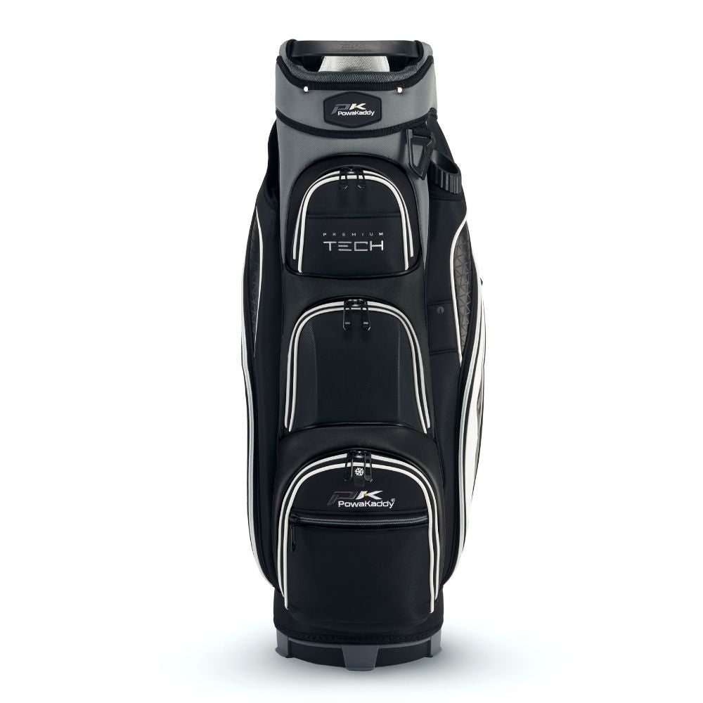 Powakaddy Premium Tech Golf Bag 2024 - Gun Metal Black White   