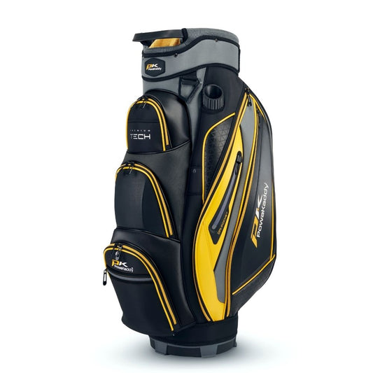 Powakaddy Premium Tech Golf Bag 2024 - Gun Metal Black Yellow Gun Metal / Black / Yellow Trim  