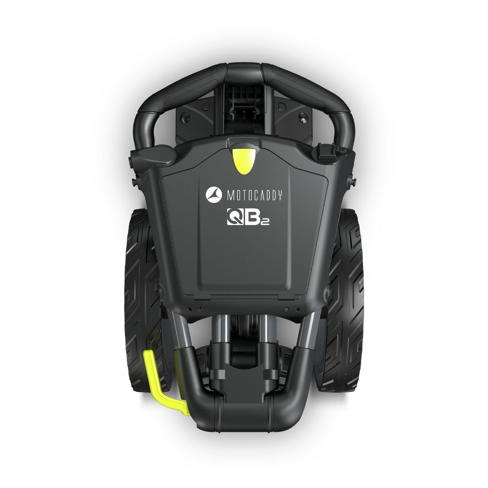 Motocaddy QB2 Cube Compact Folding Push Golf Trolley 2025 - Charcoal / Lime