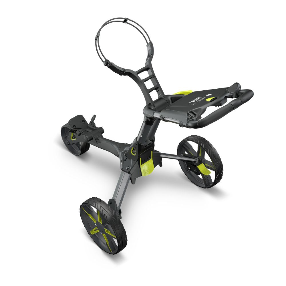 Motocaddy QB2 Cube Compact Folding Push Golf Trolley 2025 - Charcoal / Lime