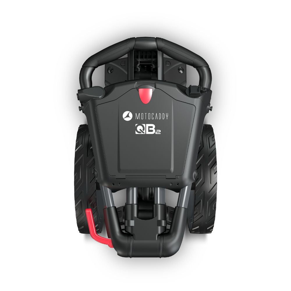 Motocaddy QB2 Cube Compact Folding Push Golf Trolley 2025 - Charcoal / Red