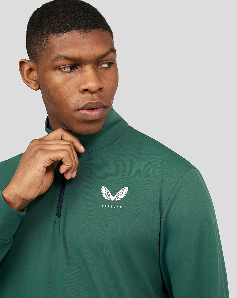 Castore Golf Mainline Classic Zip Mock Neck Pullover Top CMA40173 Hunter Green 255 S