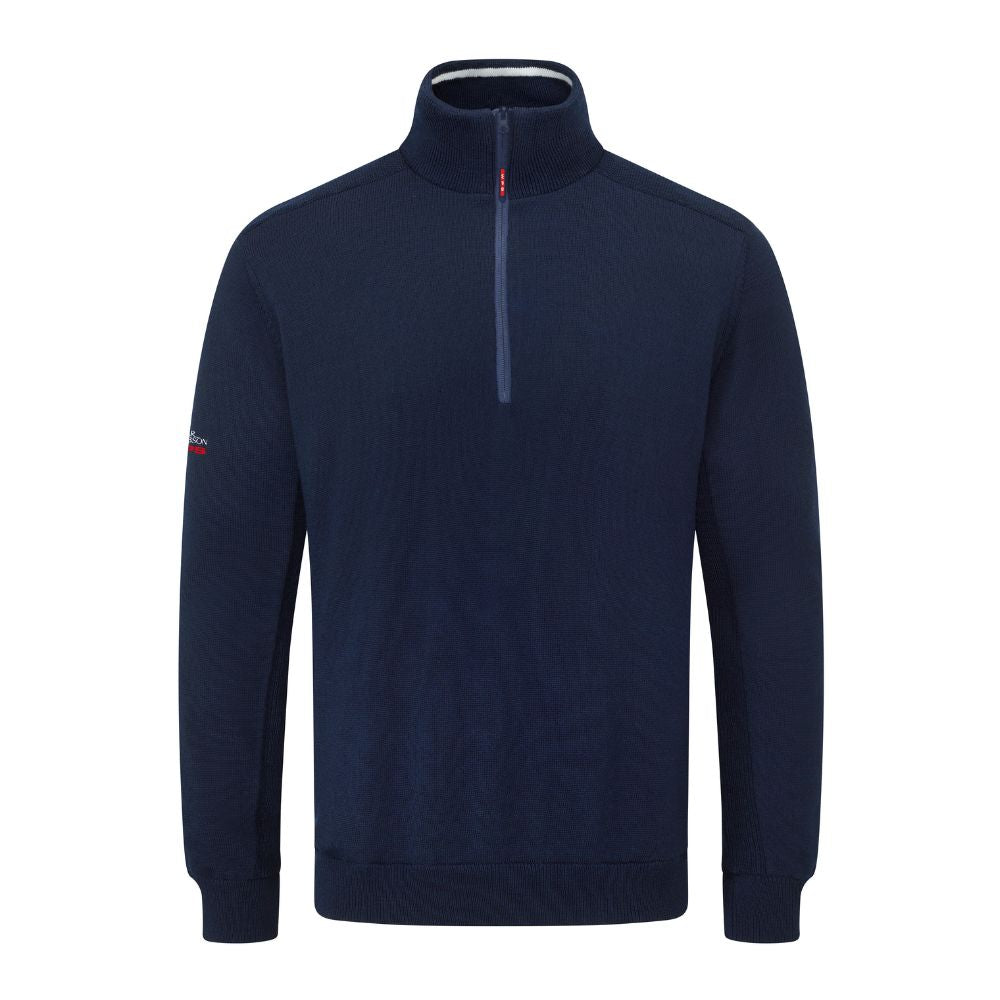 Oscar Jacobson Rumsey 1/4 Zip Mens Merino Lined Pullover Golf Top - Navy Navy M