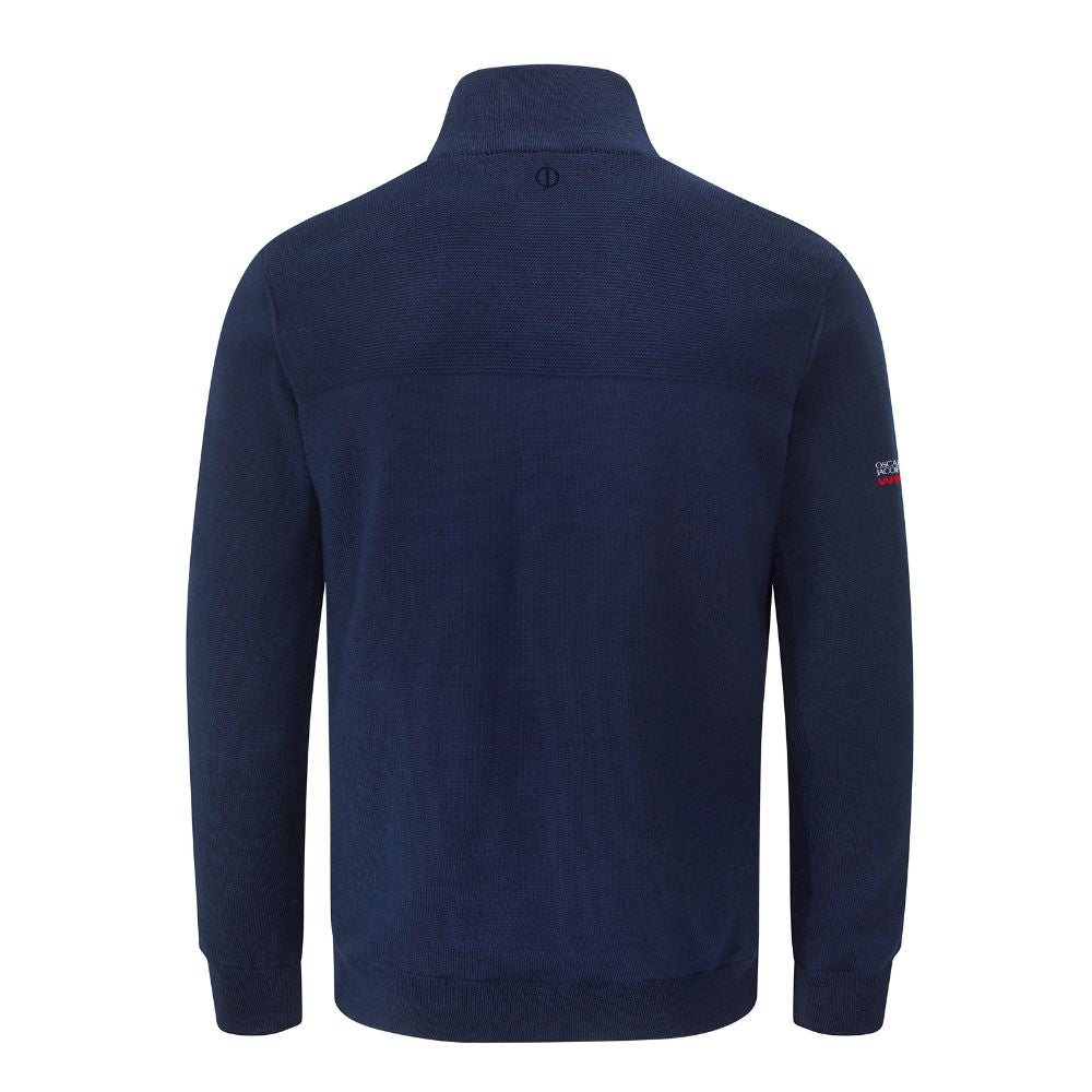 Oscar Jacobson Rumsey 1/4 Zip Mens Merino Lined Pullover Golf Top - Navy