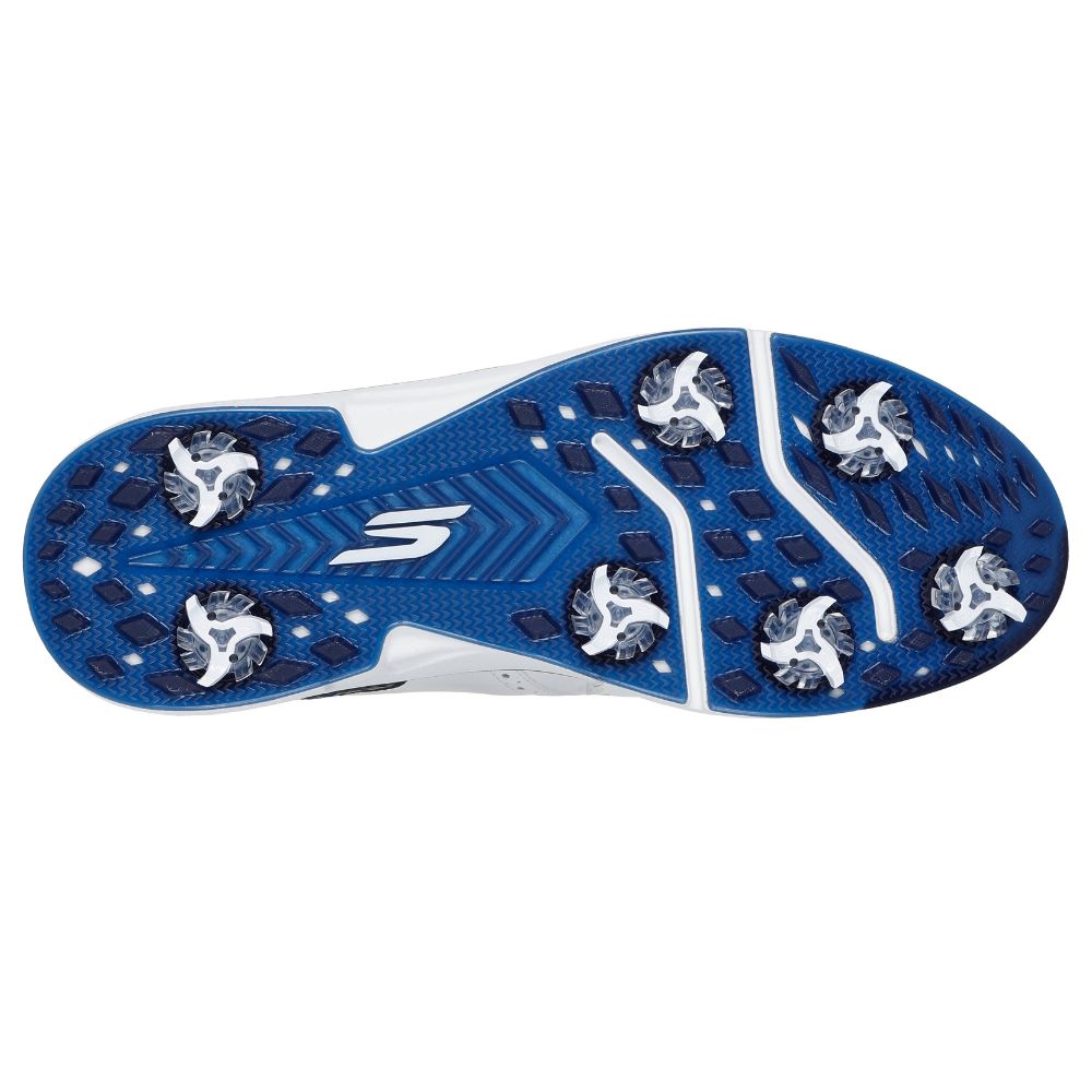 Skechers Prestige Spiked Golf Shoes 2026 - 214125 - White / Navy