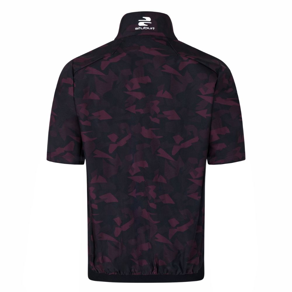 Stuburt Raven Showerproof Short Sleeve Golf Jacket 2025 - Black / Cherry Red