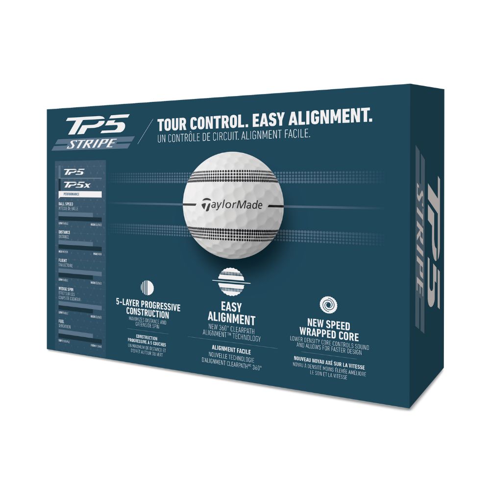 TaylorMade TP5 Stripe Golf Balls - White