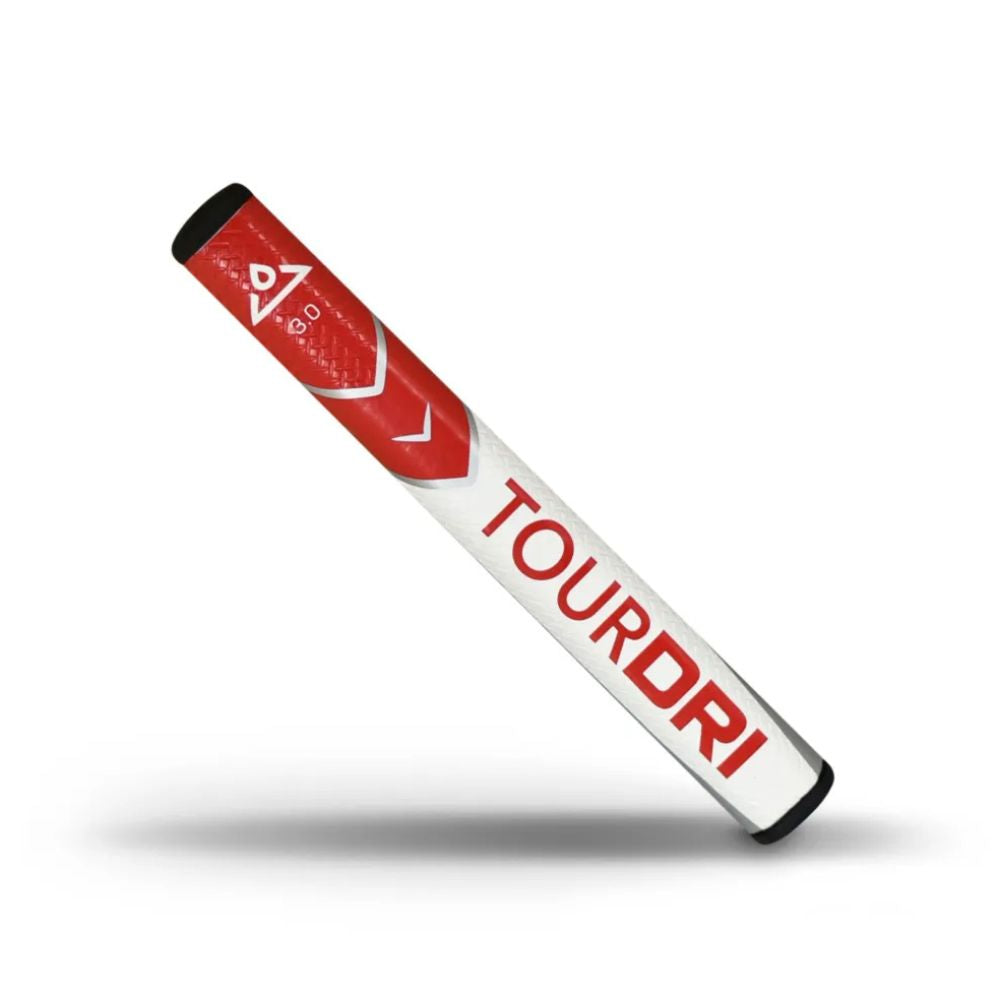 TourDri Flat Putter Golf Grip 3.0 Red / White