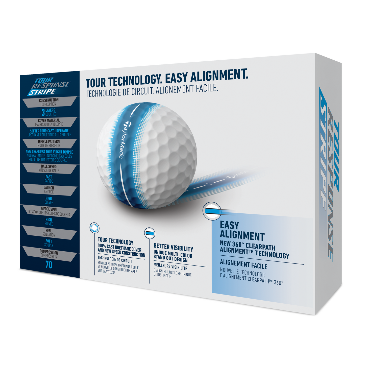 TaylorMade Tour Response Stripe Golf Balls 2024 - White Blue   