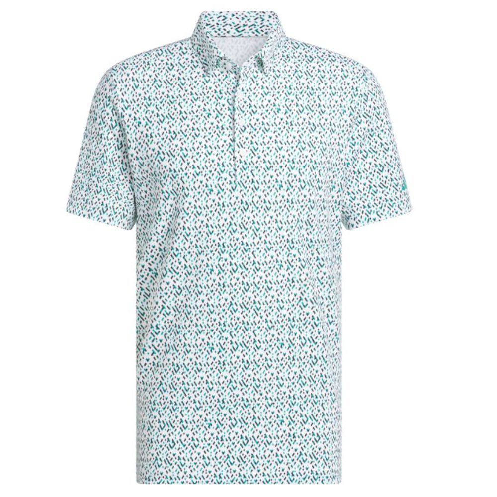 adidas Ultimate365 Micro Argyle Mens Golf Polo Shirt 2025 - JL5270 White /Purple Teal M