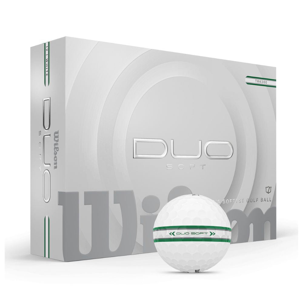 Wilson Golf Duo Soft TRK 360 Golf Balls 2025 - White (Green / Silver Track) White (Green/Silver Track)
