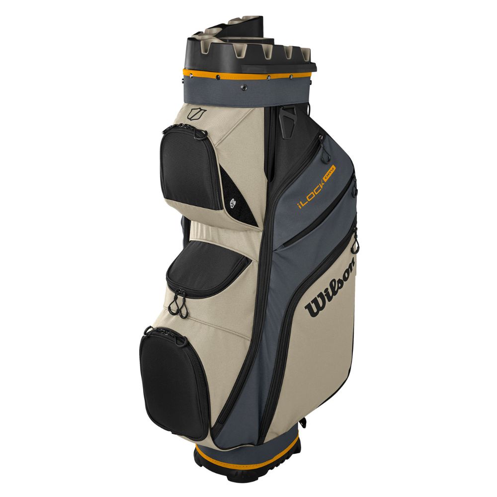 Wilson Golf I-Lock 4 Dry Organiser Cart Bag 2025 - Grey / Khaki /Orange Grey / Khaki / Orange