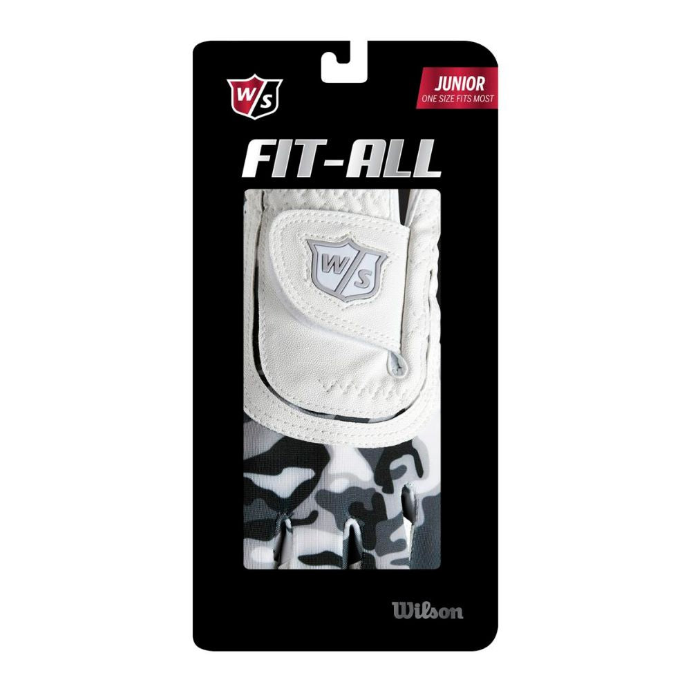 Wilson Golf Junior One Size Fits All Golf Glove - White / Black Camo