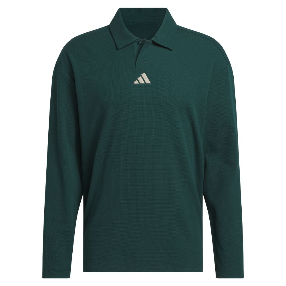 adidas Beyond Long Sleeve Loose Fit Golf Polo Shirt 2025 - JN3039 Aurora Ivy M