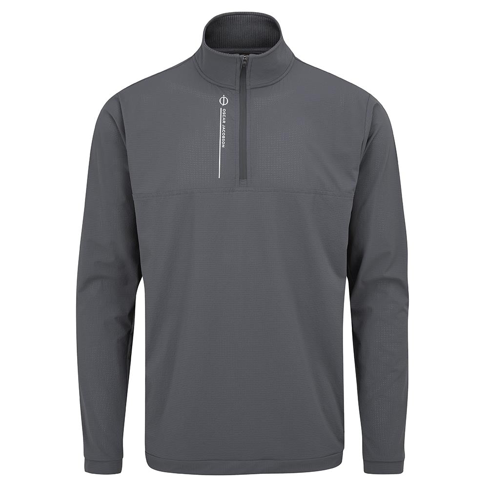 Oscar Jacobson Austin 1/4 Zip Golf Midlayer Pullover Top Pewter M