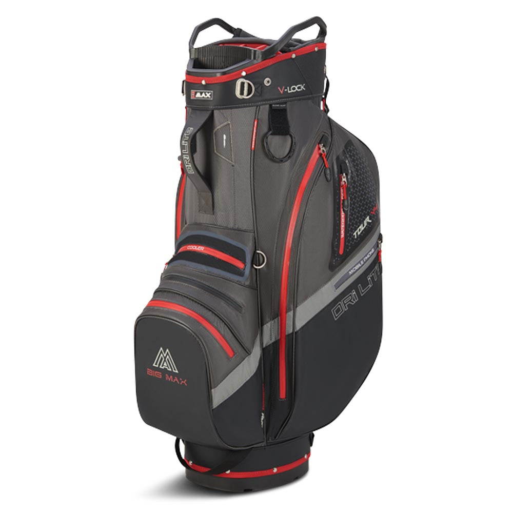 Big Max Dri Lite V4 Organiser Golf Cart Cart Charcoal / Black / Red