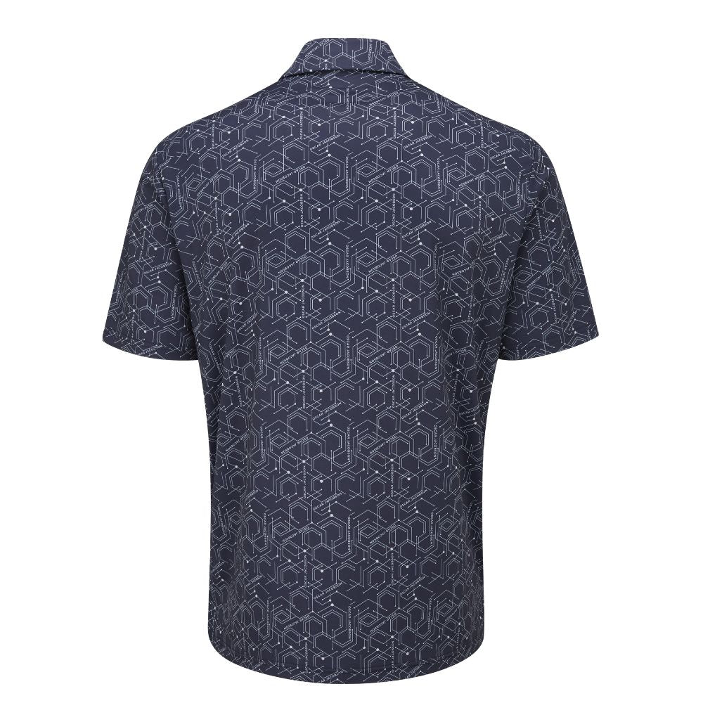 Oscar Jacobson Hollow Golf Polo Shirt 2024 - Navy   