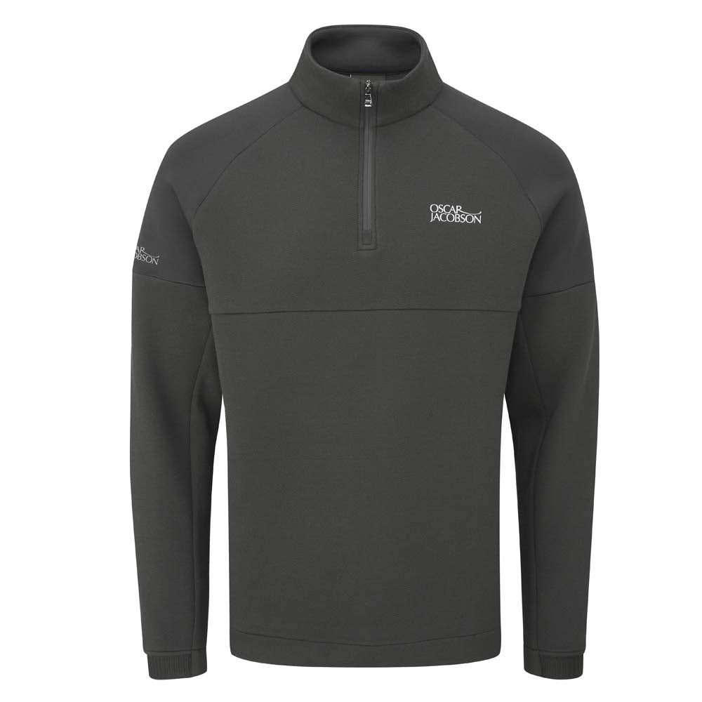 Oscar Jacobson Lockhart Tour 1/4 Zip Golf Midlayer Pullover Top Graphite M 