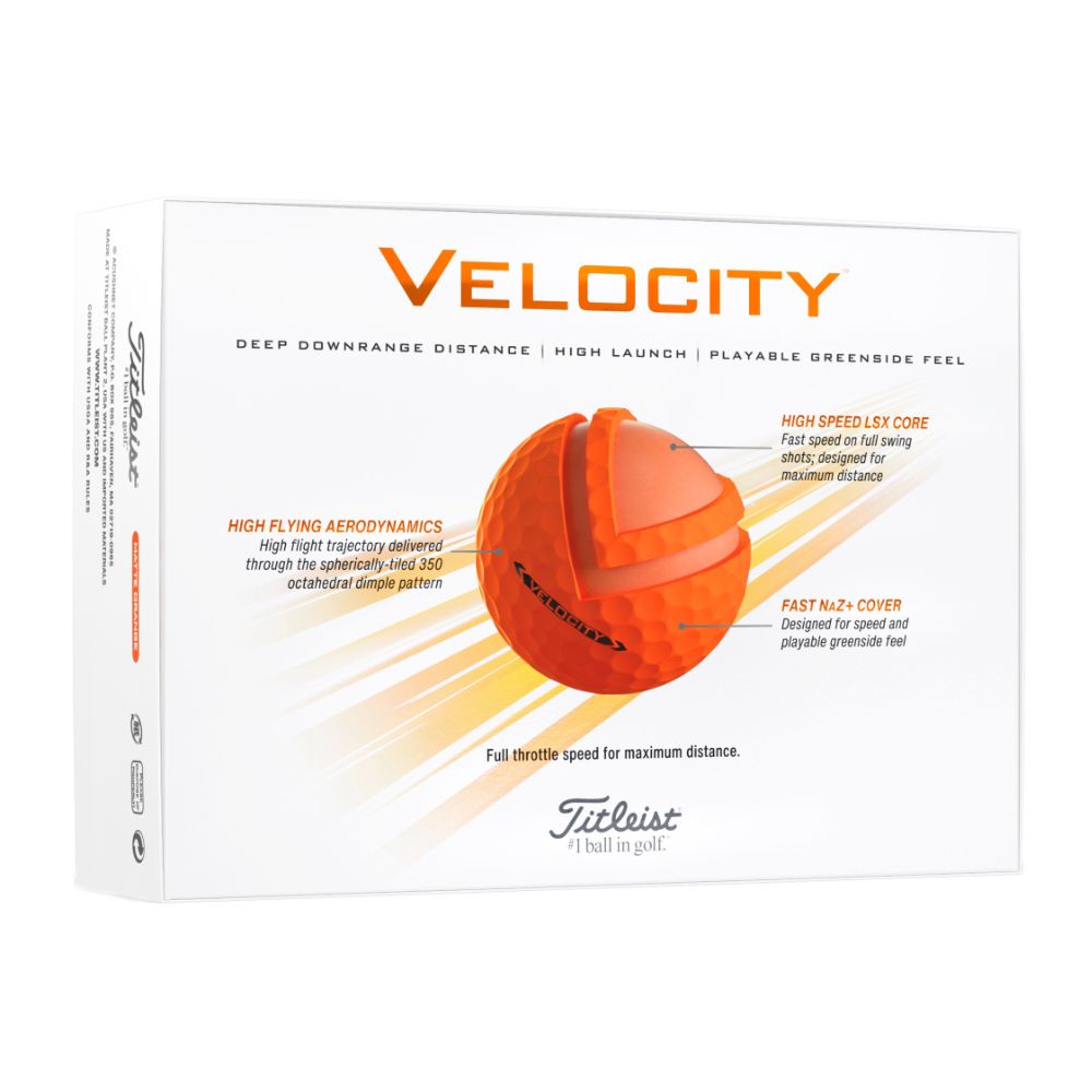 Titleist Velocity Golf Balls - Orange