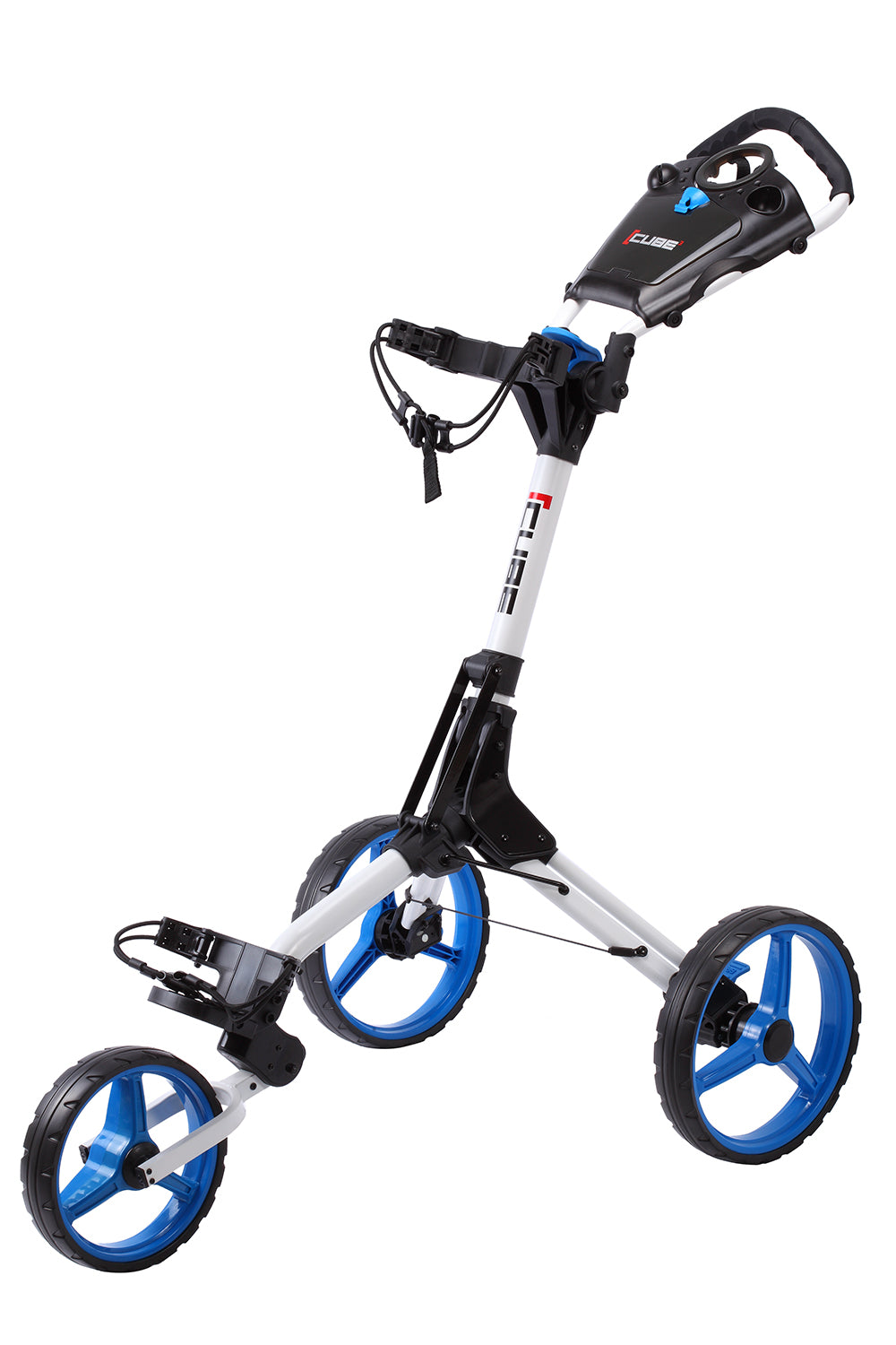 Skymax Cube 3.0 3 Wheeled Golf Trolley + Free Gifts White/Blue