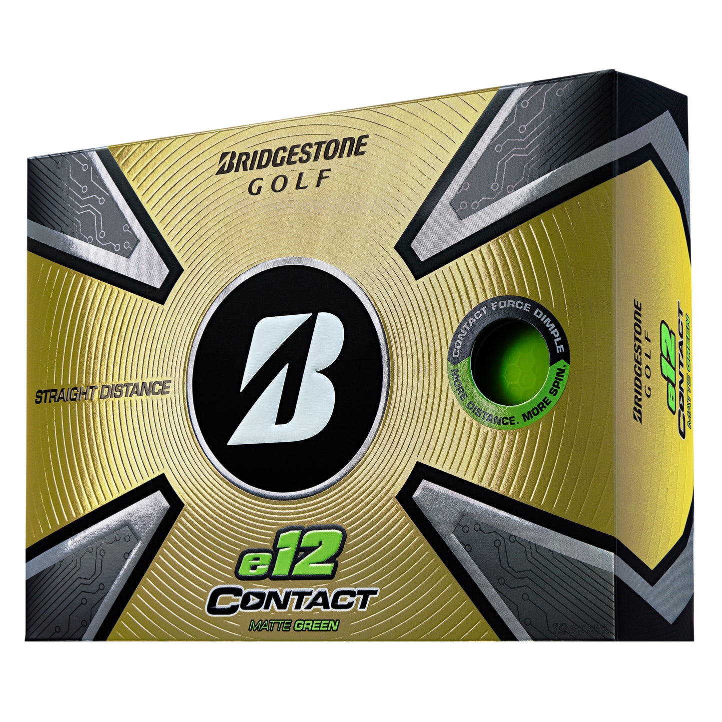 Bridgestone E12 Contact Golf Balls - Matte Green   