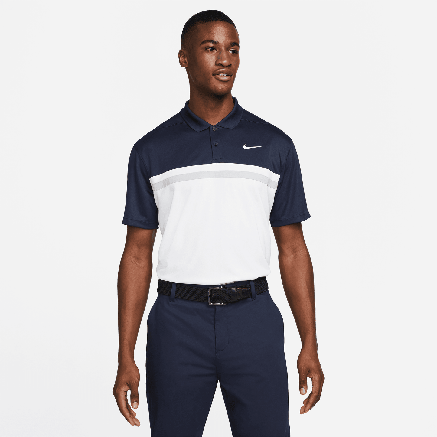 Nike Golf Dri Fit Victory Colour Block Polo Shirt DH0845 Obsidian / White / Smoke Grey 451 M