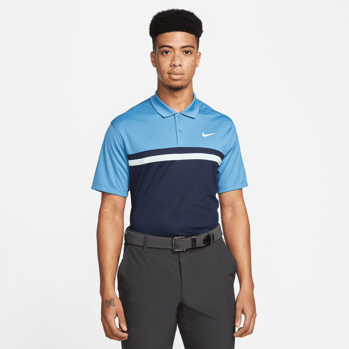 Nike Golf Dri Fit Victory Colour Block Polo Shirt DH0845 Dutch Blue / Obsidian / Mint Foam 469 M
