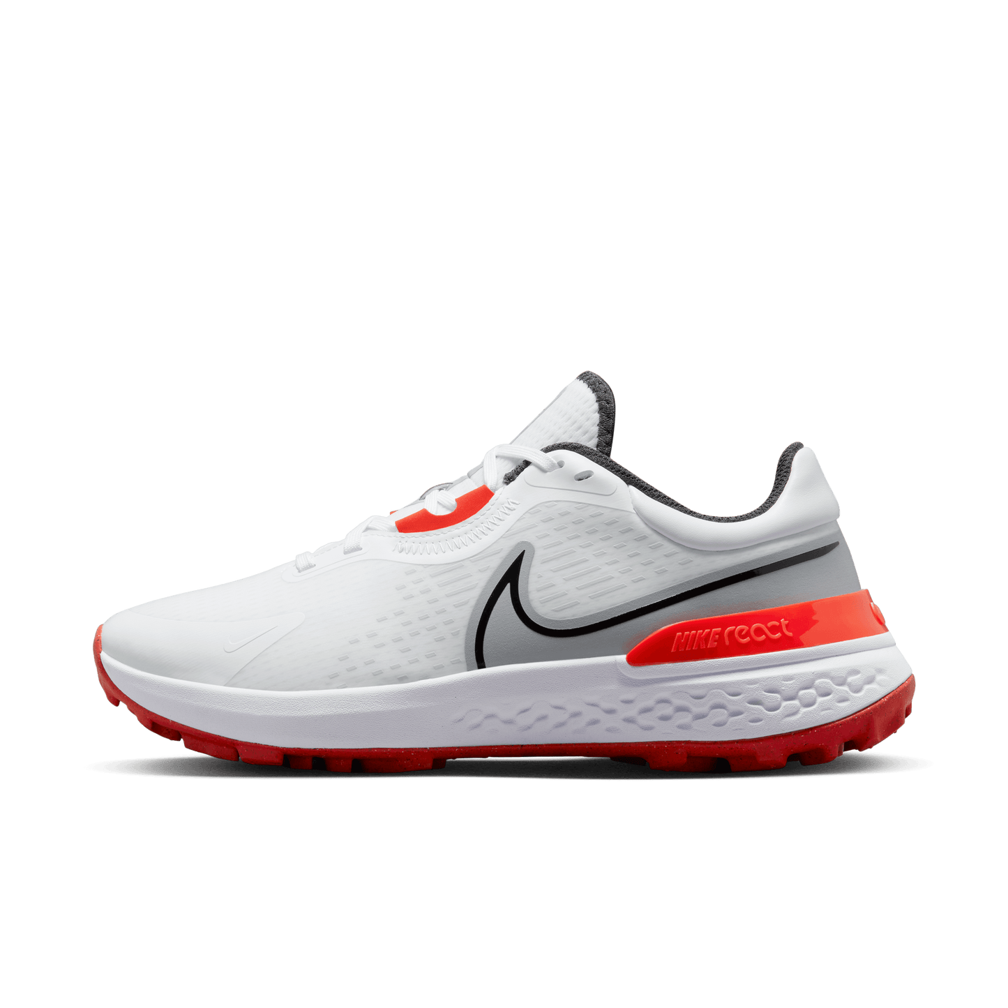 Nike Golf Infinity Pro 2 Spikeless Golf Shoes DJ5593 White/Black/Grey Wolf/Picante Red 106 8