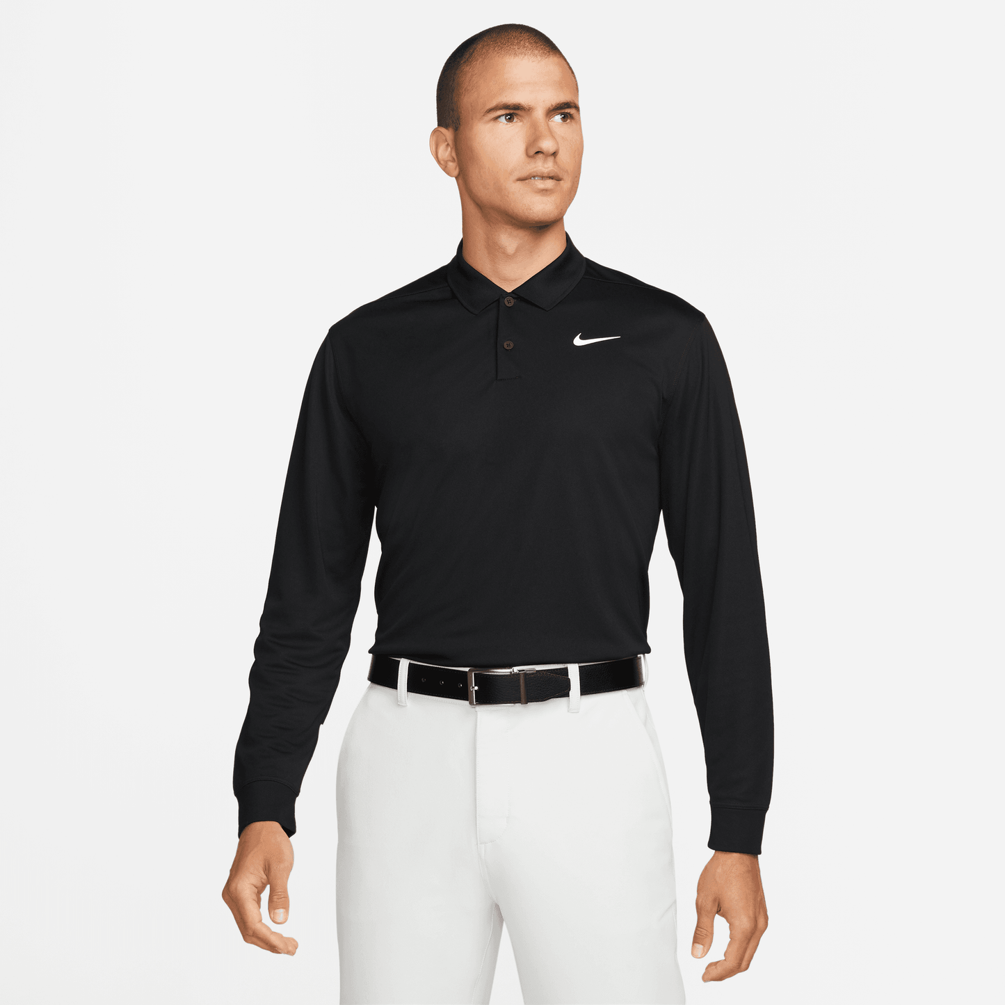 Nike Dri-Fit Victory Long Sleeve Golf Polo Shirt DN2344 Black 010 M