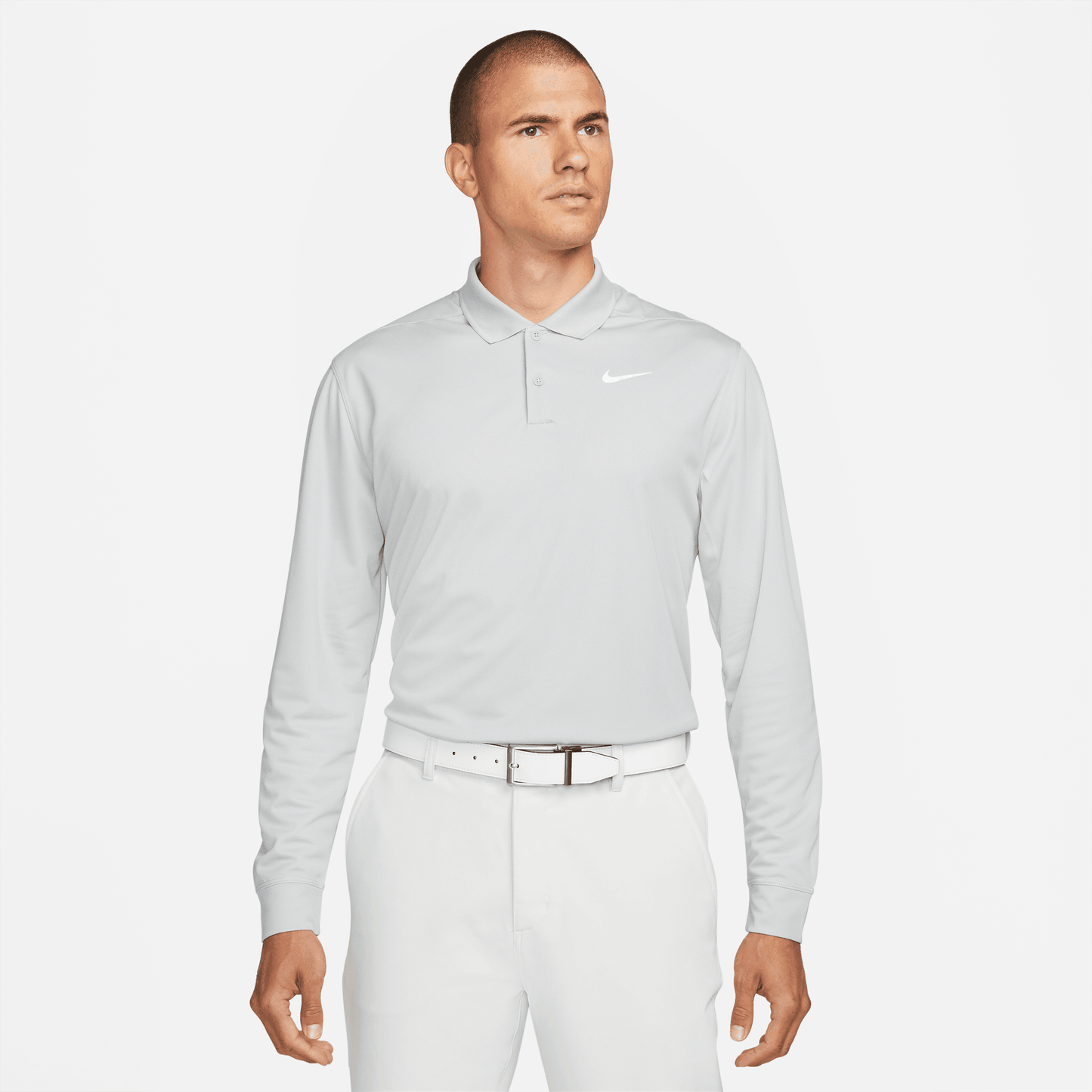 Nike Dri-Fit Victory Long Sleeve Golf Polo Shirt DN2344 Light Smoke Grey 077 M