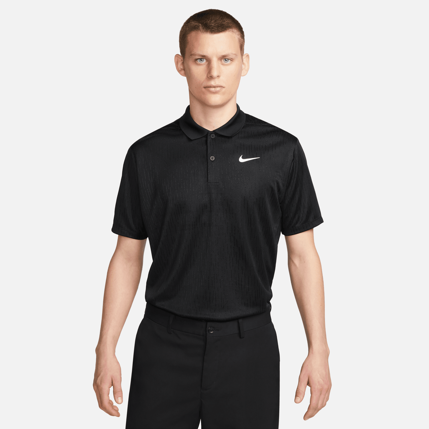 Nike Golf Dri-Fit Victory+ Men's Jacquard Golf Polo Shirt DV8537 Black/White 010 M